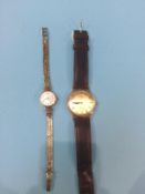 A ladies 9ct gold Accurist wristwatch and a gents Rotary wristwatch