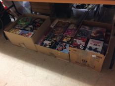 Three boxes of DVD's