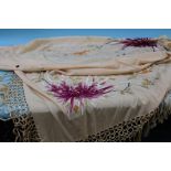 An Edwardian shot silk shawl