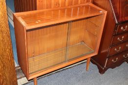 Teak sliding door bookcase