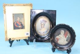 A Geoffrey Baxter framed print 'Emperor Napoleon' and two others (3)