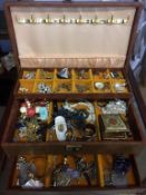 A jewellery box and quantity of costume jewellery