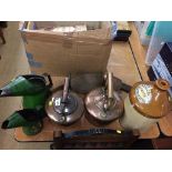 Copper kettles and oil cans etc.