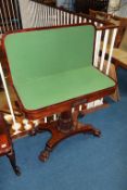 A William IV mahogany fold over card table