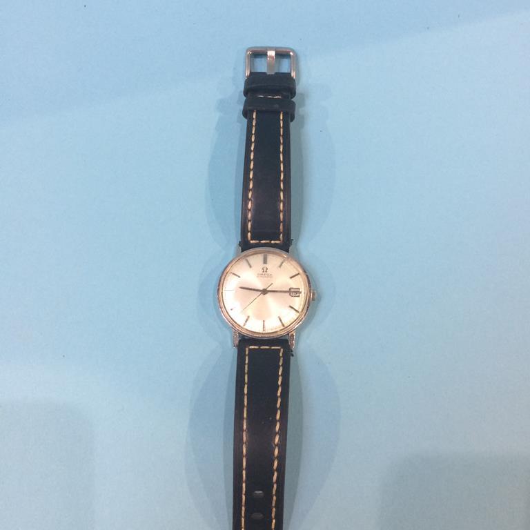 A gents stainless steel Omega wristwatch