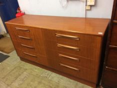 A teak G Plan double chest of drawers, 142cm width