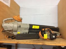 A garden vac and a chainsaw