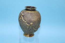 A bronze Japanese vase, 15.5cm height x 11cm width approx.