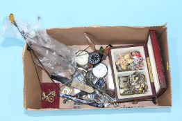 Assorted watches, hat pins and a military pocket knife etc.