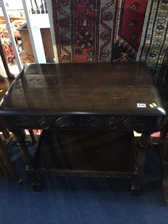 An oak side table