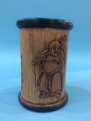 A bamboo brass pot, 15cm height x 11cm width approx.