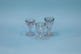 Three Victorian ice cream penny lick glasses