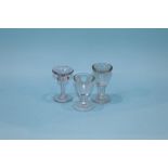 Three Victorian ice cream penny lick glasses