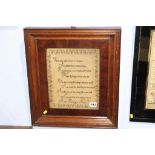 Sampler by Ann Briggs, 1838, 28cm x 22cm