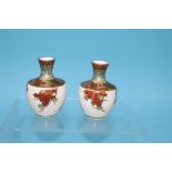 A pair of mini Satsuma vases, 6.5cm height x 4.5cm width approx.