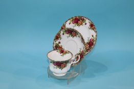 A large quantity of Royal Albert Old Country Roses dinner and tea wares, please note damage to sugar