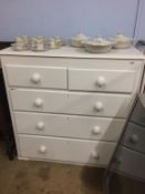 A Victorian white painted pine chest of drawers, 105cm width