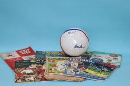 A signed football, Roger Hunt and Gordon Banks and associated ephemera