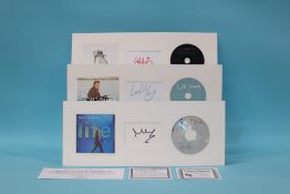 Autographs; Simply Red-Mick Hucknall, Will Young, Coldplay-Chris Martin (3)