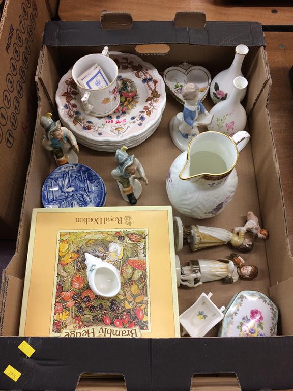 A tray of assorted, to include Coalport and Royal Doulton etc.