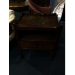 A Georgian mahogany two tier side table, with single drawer, 61cm width