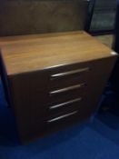 A teak G Plan chest of four graduated drawers, 72cm width
