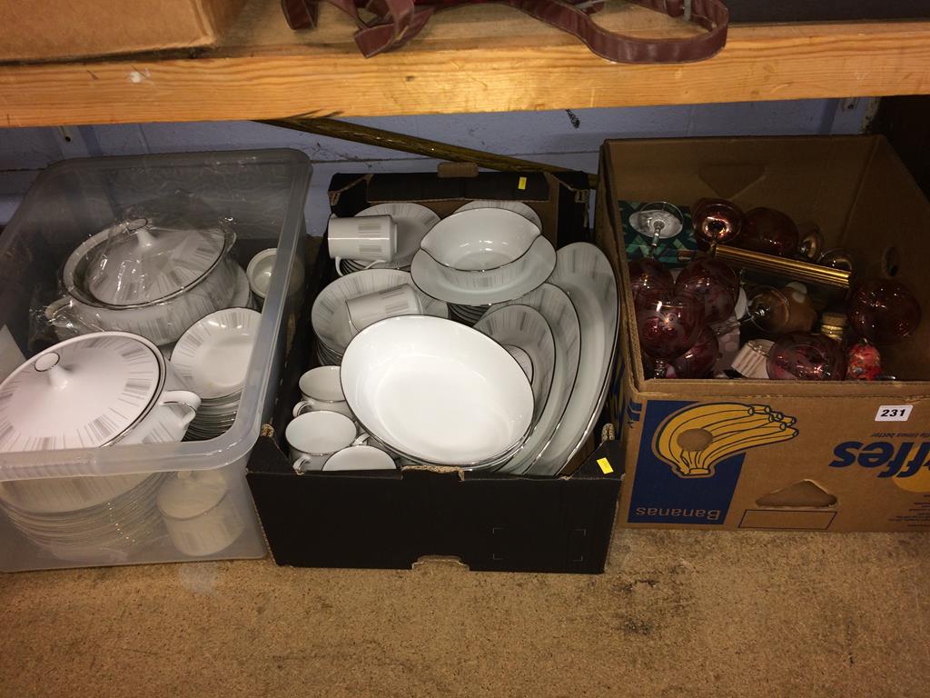Three boxes of assorted, to include a Noritake dinner service