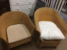 Two wicker chairs