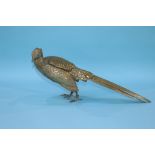 A gilt bronze pheasant, signed, 24cm height x 57cm width approx.