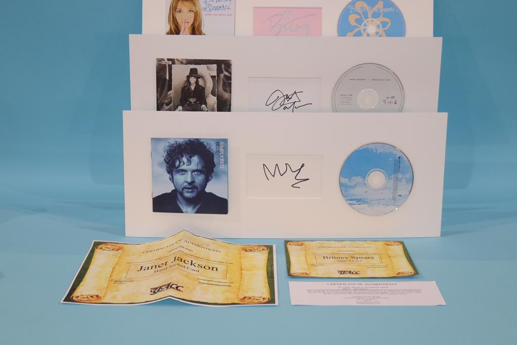 Autographs; Simply Red-Mick Hucknall, Janet Jackson, Britney Spears (3)