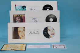 Autographs; Rita Coolidge, Brenda Lee, Ben E King (3)
