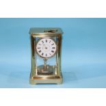 A four glass mantel clock, R.L. Patent 2182, US Patent 269052, 27cm height