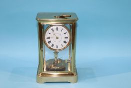 A four glass mantel clock, R.L. Patent 2182, US Patent 269052, 27cm height