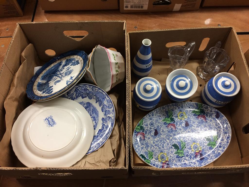 Two boxes of assorted china to include T. and G. Green etc.