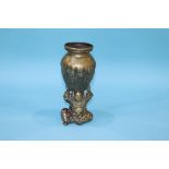 A bronze Japanese vase, 24cm height x 10.5cm width approx.