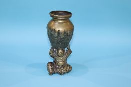 A bronze Japanese vase, 24cm height x 10.5cm width approx.