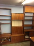 Two section teak wall cabinets