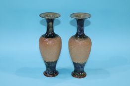 A pair of Doulton Slaters Patent vases, 25cm height