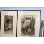 Two etchings by Albany Howarth, 'Gateway to Winchester' and 'St Giles Cathedral Edinburgh', signed