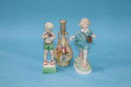 A Royal Worcester 'Friday's Child', 'Thursday's Child' and a two handled vase