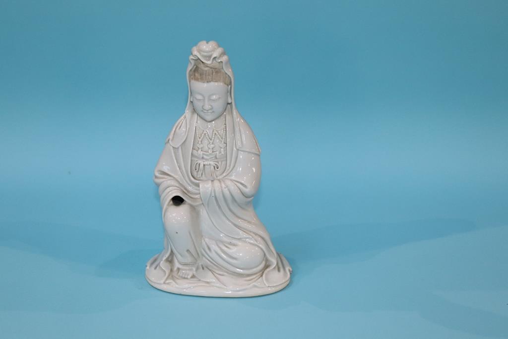 A Blanc de Chine figure, 26cm height x 15cm width approx.