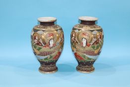 A pair of Satsuma vases, 31cm height