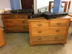Edwardian chest of drawers and a marble top chest