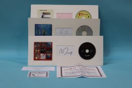 Autographs; Roxy Music-Bryan Ferry, Simply Red-Mick Hucknall, Dire Straits-Mark Knopfler (3)