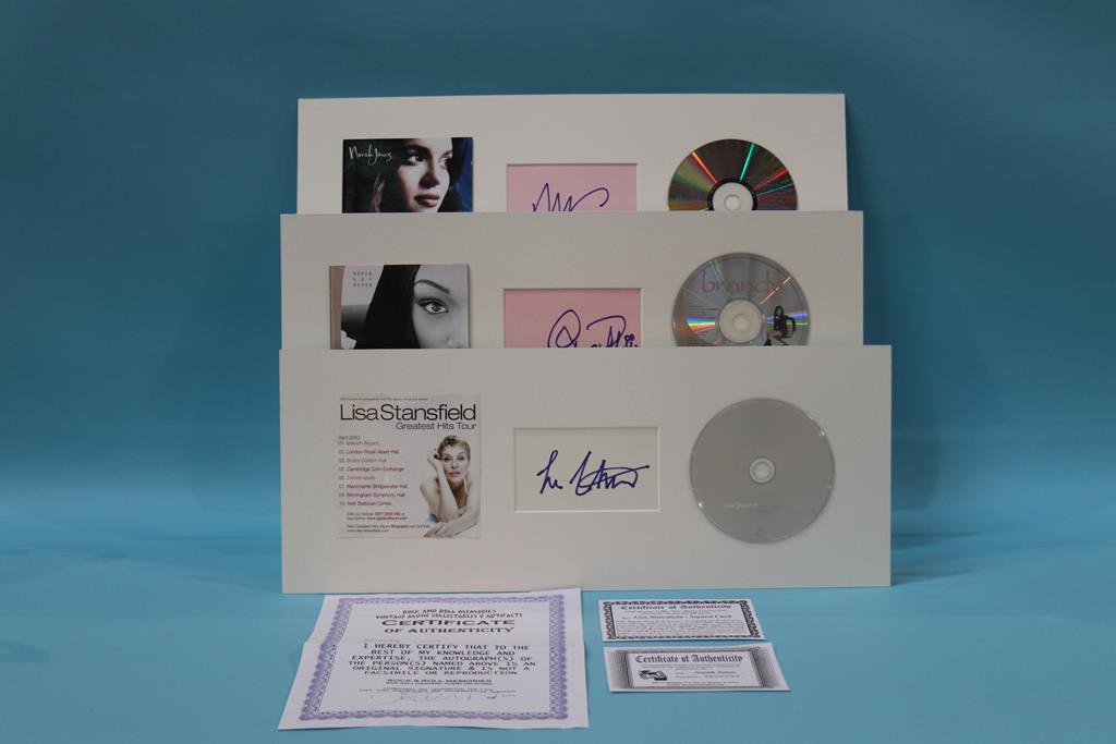 Autographs; Lisa Stansfield, Brandy, Norah Jones (3)