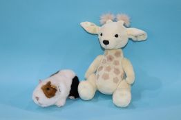 A modern Steiff Guinea pig and a Charles Bear Giraffe