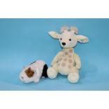 A modern Steiff Guinea pig and a Charles Bear Giraffe