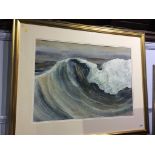 William Oxley, watercolour, signed, 'Stormy Seas', 51 x 70cm