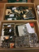 Two boxes of lead soldiers etc.