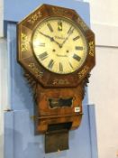 A walnut and brass inlaid dial clock by A. Kusse of Newcastle